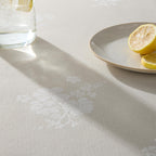 Homesteada™ Tonal Floral Jacquard Woven Fabric Tablecloth, Light Taupe, 60"W x 102"L