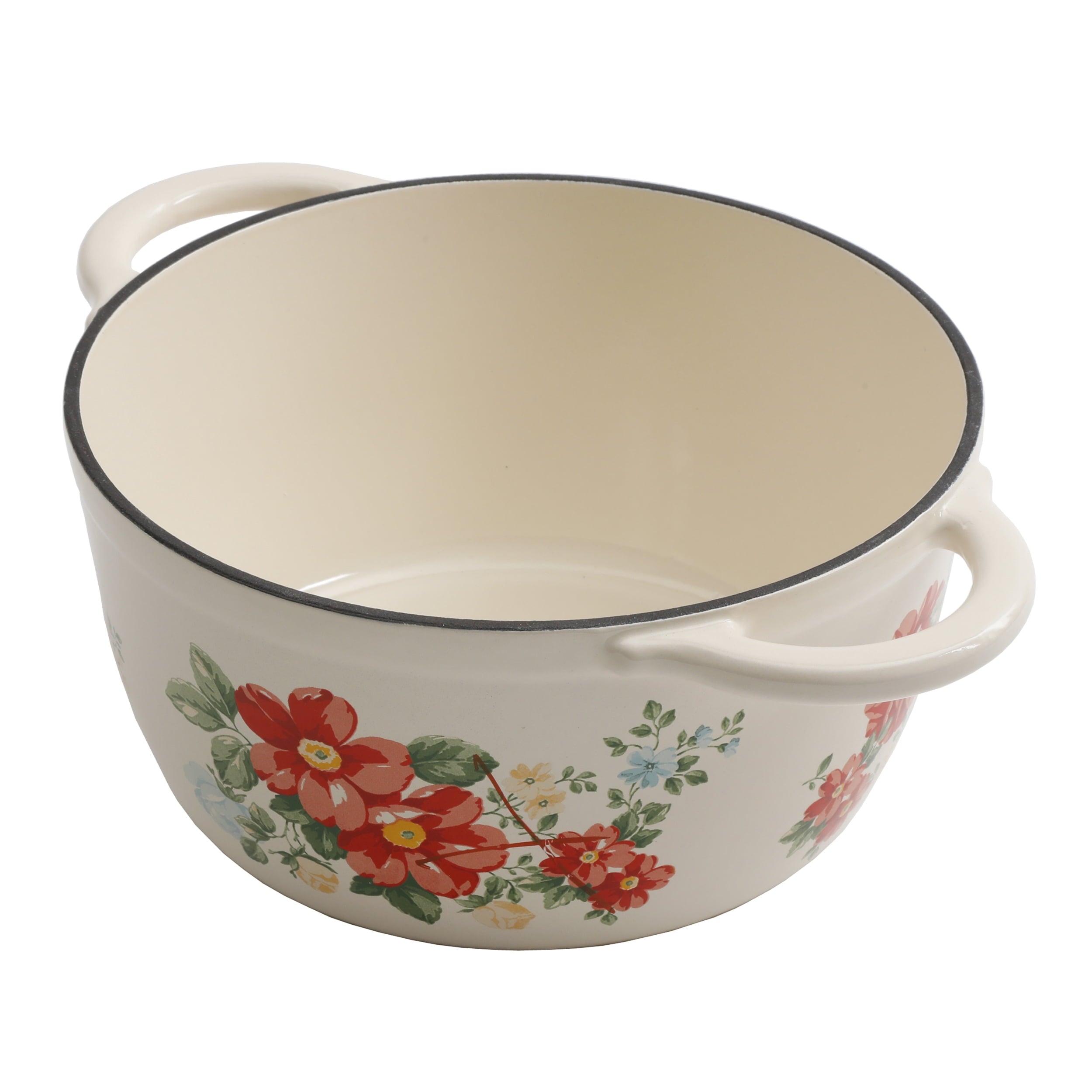 Homesteada™ Vintage Floral Enameled Cast Iron 3-Quart Dutch Oven