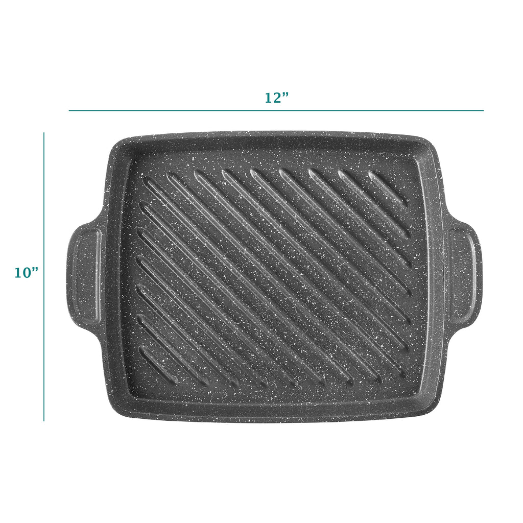 Homesteada™ Prairie Signature 10x12 inch Cast Aluminum Nonstick Cowboy Steak Pan with Speckled Design