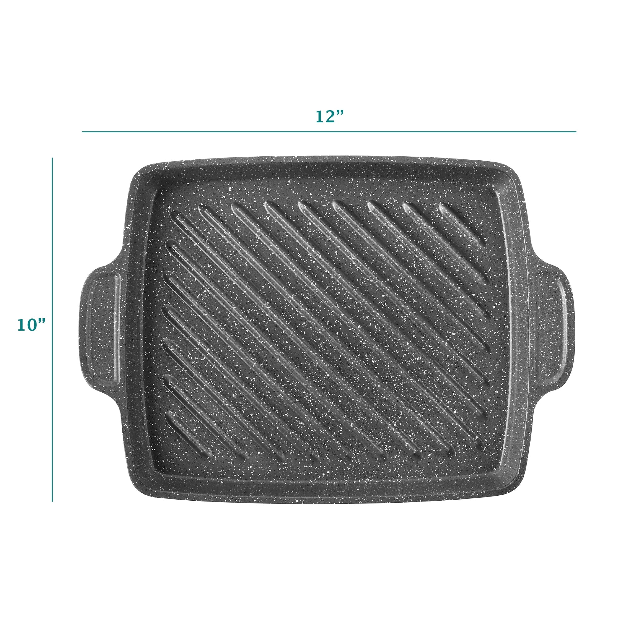 Homesteada™ Prairie Signature 10x12 inch Cast Aluminum Nonstick Cowboy Steak Pan with Speckled Design
