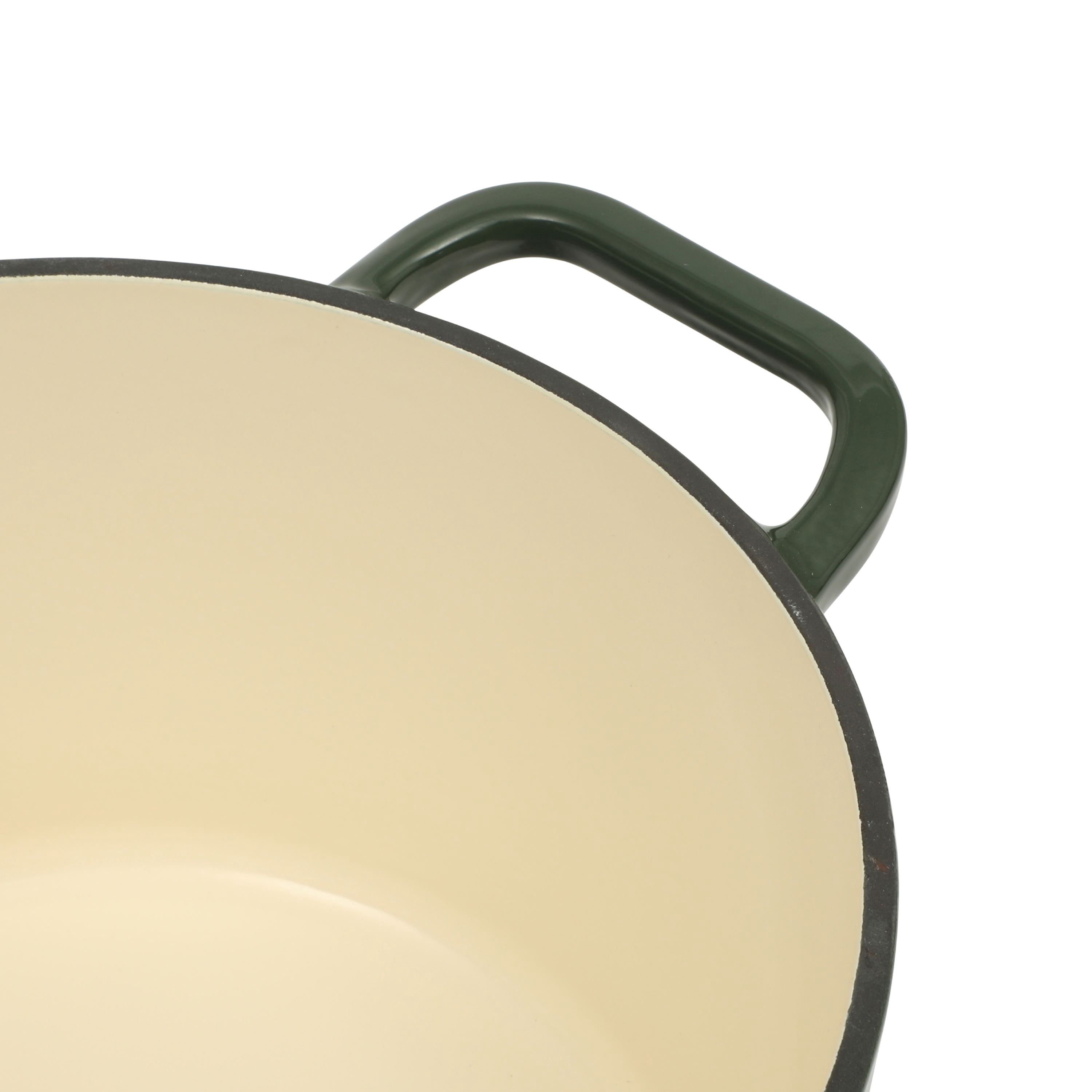 Homesteada™ 5-Quart Enamel Cast Iron Dutch Oven with Lid, Dark Green