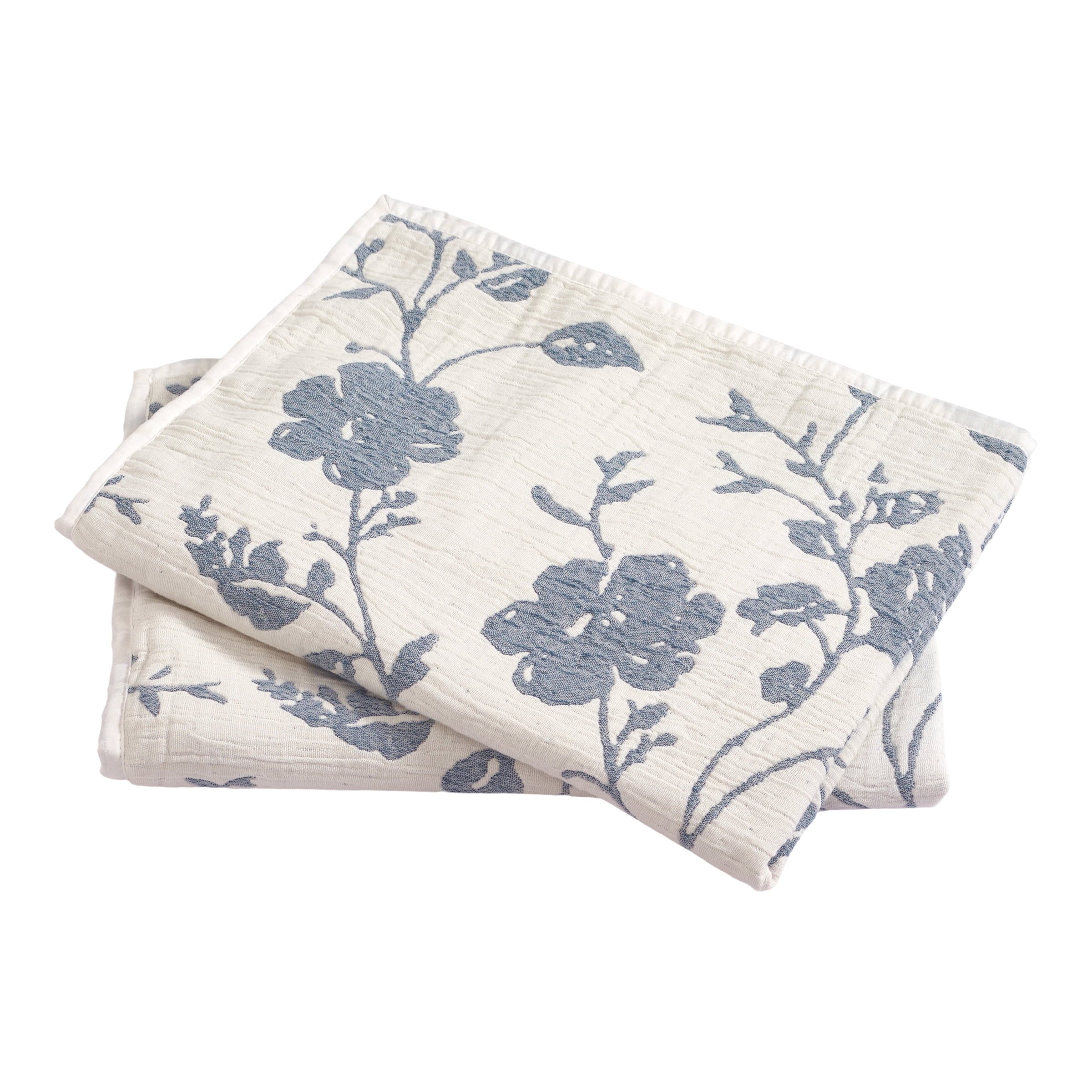 Homesteada™ Agatha Floral Gauze Pillow Sham, Standard, Blue Dust, 2 Pack
