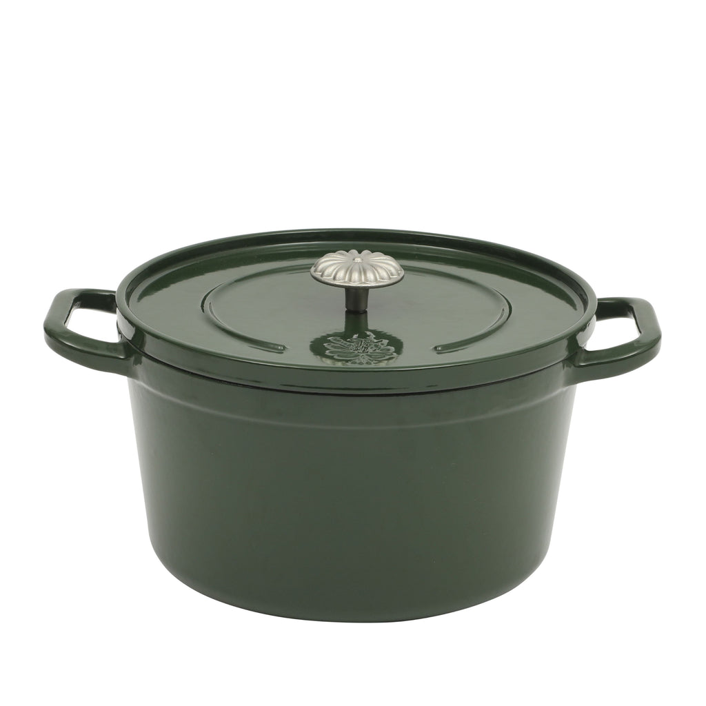 Homesteada™ 5-Quart Enamel Cast Iron Dutch Oven with Lid, Dark Green