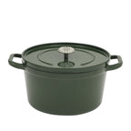 Homesteada™ 5-Quart Enamel Cast Iron Dutch Oven with Lid, Dark Green