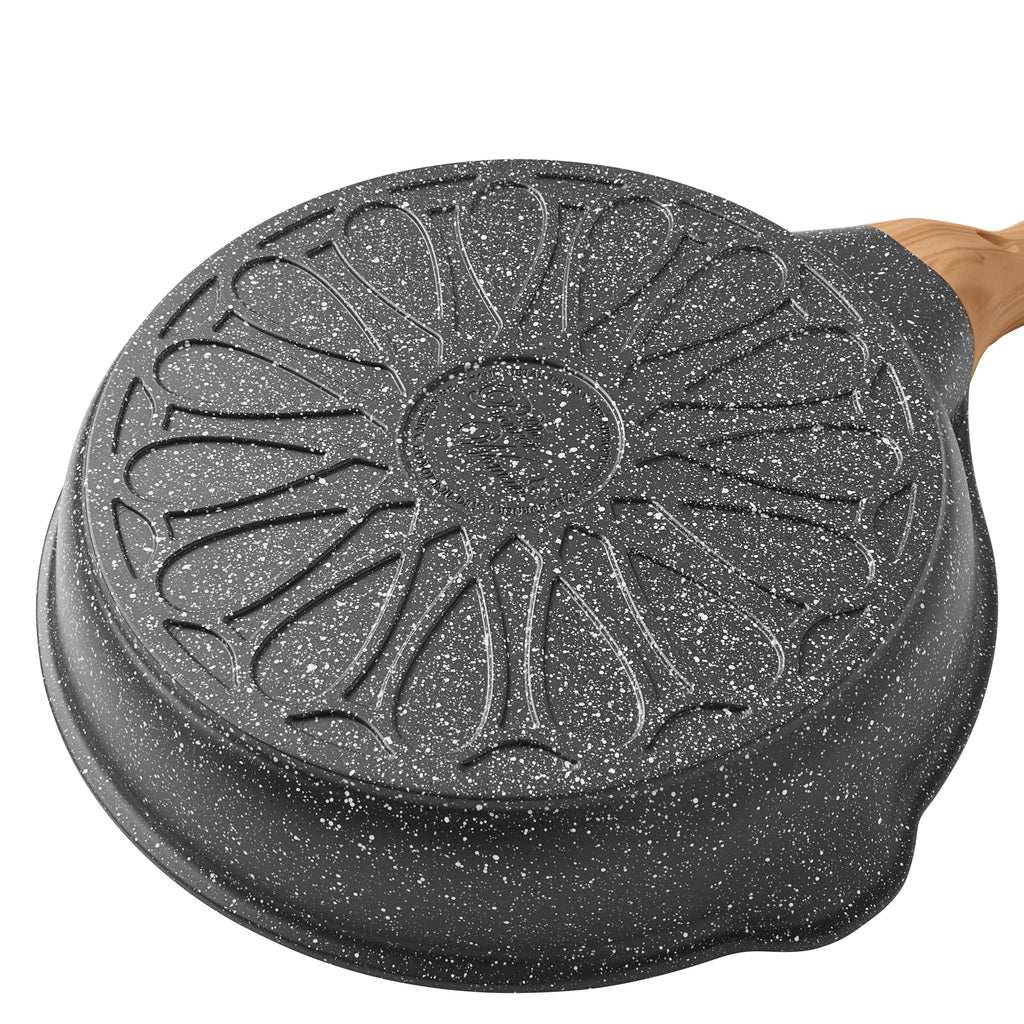 Homesteada™ Prairie Signature 2-Piece Cast Aluminum 10" & 12" Fry Pan Set, Charcoal Speckle