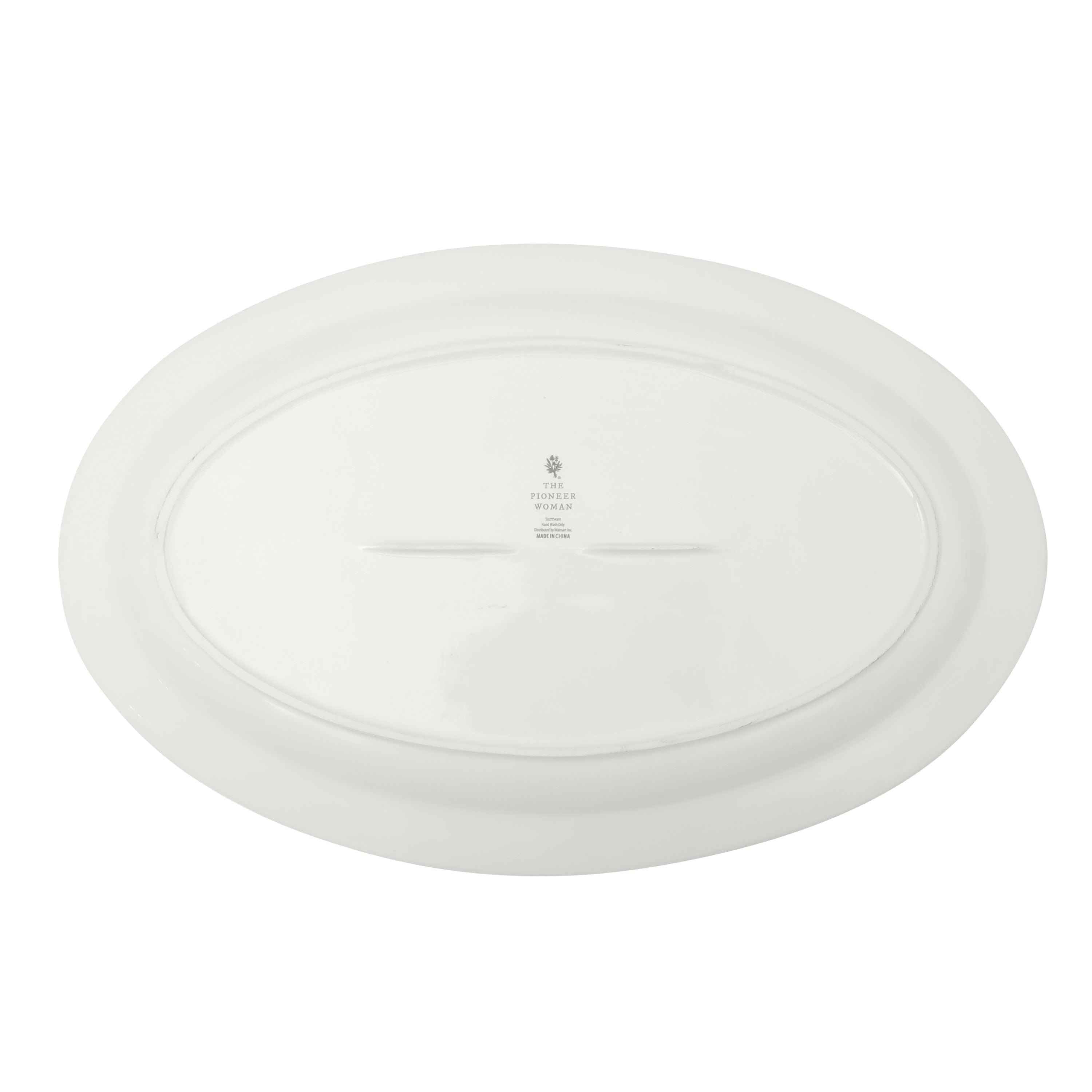 Homesteada™ Vintage Lace 20-inch Stoneware Oval Serving Tray Platter, White