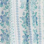 Homesteada™ Hattie Stripe 2 Pack Curtain Panel, BCI Cotton, Floral, Blue, RodPocket, 40" W x 84" L