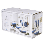 Homesteada™ Harlow 15-Piece Cookware Set, Ceramic Non-Stick Pots and Pans Set, Denim Blue