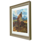 Homesteada™ Frank Tenney Johnson "An Idle Dreamer" Framed Western Wall Art Print, Cowboy and Horse Landscape Artwork, Matted Rustic Ranch Decor, Ready to Hang Framed Art for Living Room