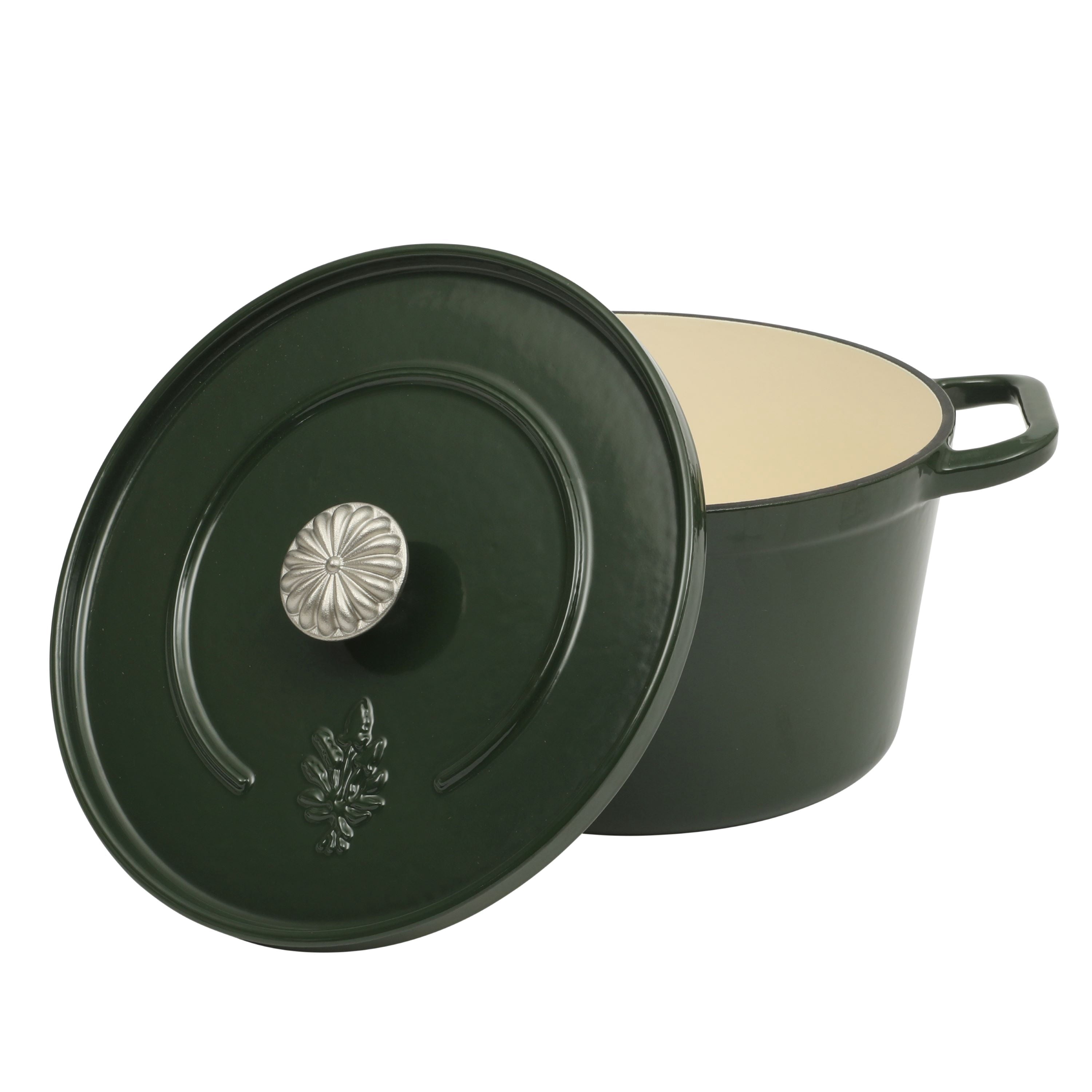 Homesteada™ 5-Quart Enamel Cast Iron Dutch Oven with Lid, Dark Green