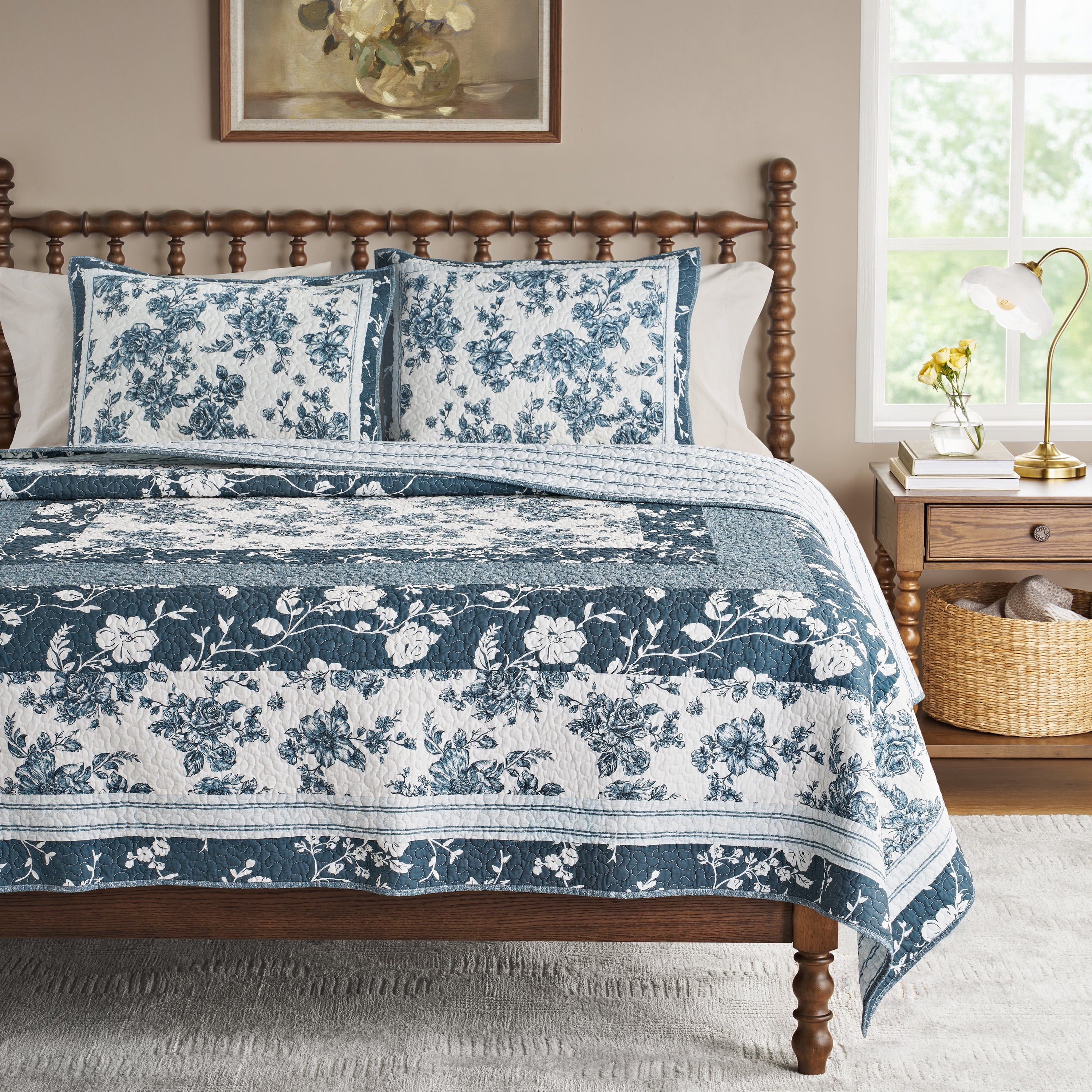 Homesteada™ Avery Cotton Patchwork Quilt, Full/Queen, Blue Dust Bedding