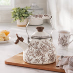 Homesteada™ 2.0-Quart Enamel on Steel Agatha Tea Kettle, Brown