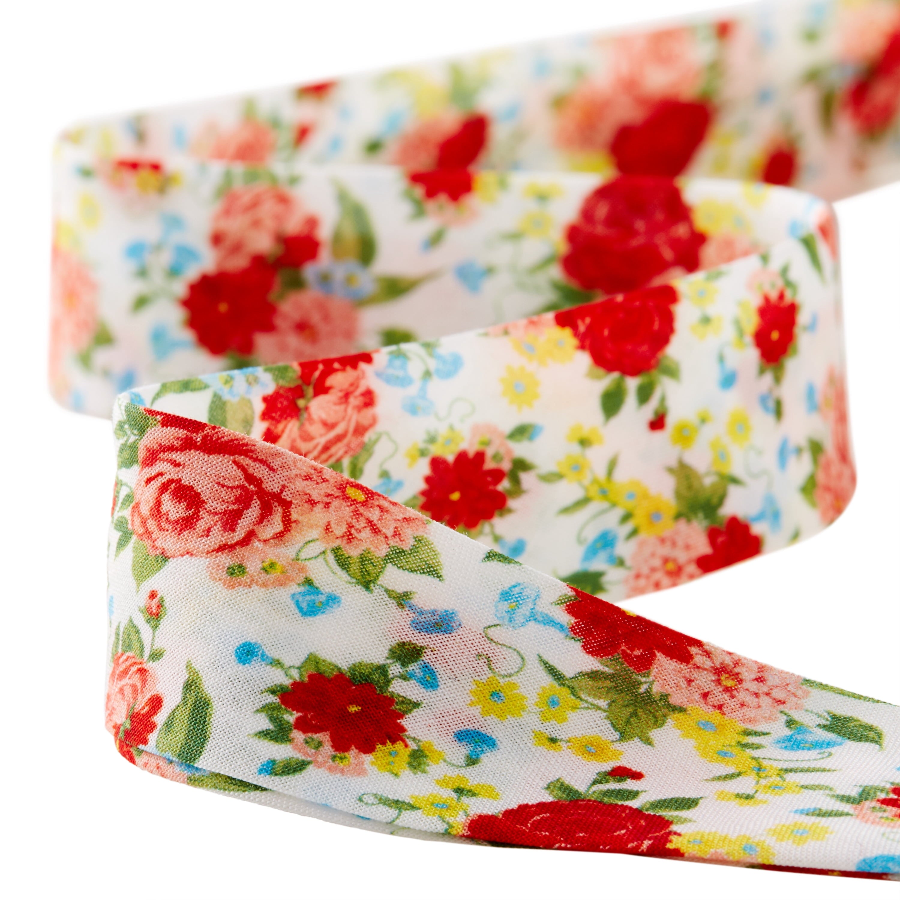 Homesteada™ Sweet Rose Double Fold Cotton Quilt Binding Ribbon, 7/8" x 25 Yards