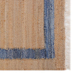 Homesteada™ Denim Jute Runner Rug, Natural with Blue Border, 30 x 96 Inches