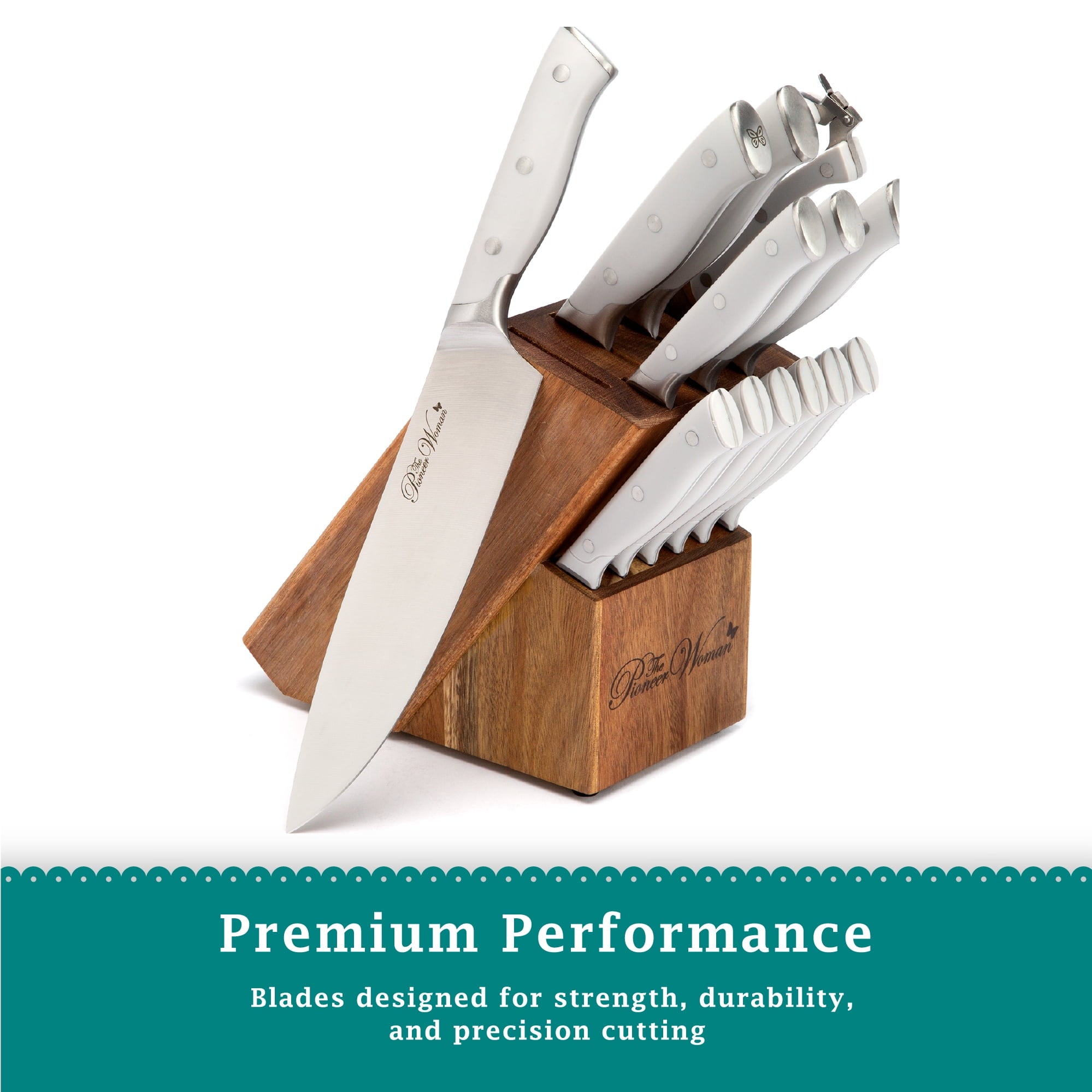 Homesteada™ Heritage Country Signature 14-Piece Stainless Steel Knife Block Set, Gray