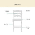 Homesteada™ Harper Counter-height Wood Stools, 2 Pack, White