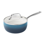 Homesteada™ Harlow 15-Piece Cookware Set, Ceramic Non-Stick Pots and Pans Set, Denim Blue