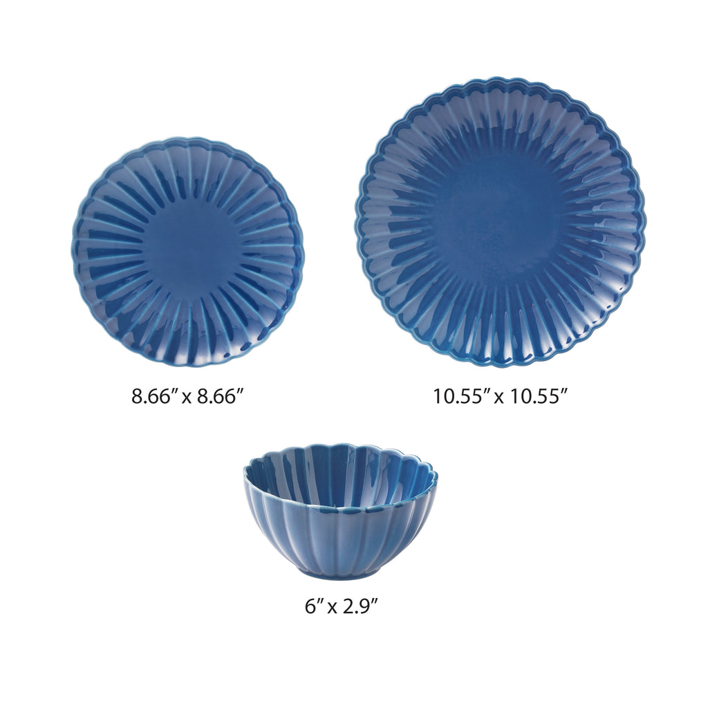 Homesteada™ Colette 12-Piece Stoneware Dinnerware Set, Blue