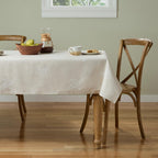 Homesteada™ Tonal Floral Jacquard Woven Fabric Tablecloth, Light Taupe, 60"W x 102"L