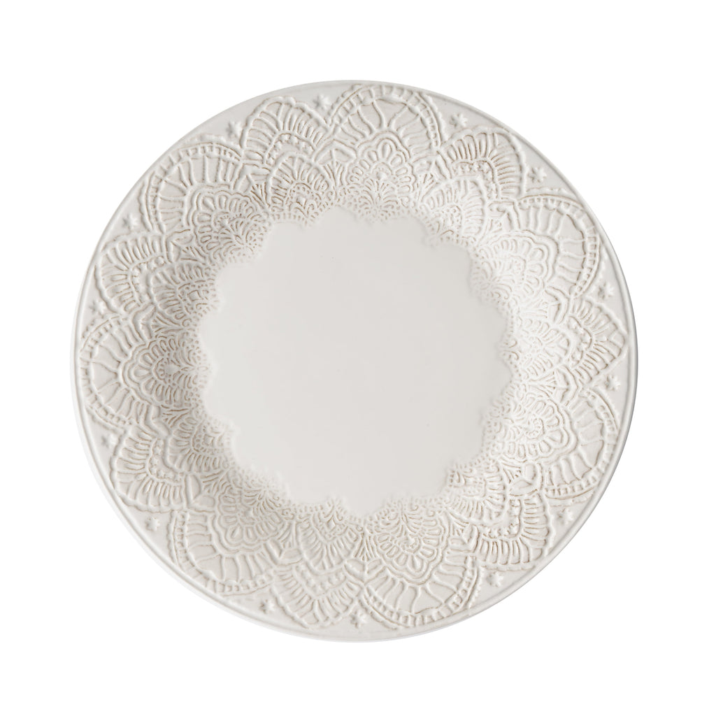 Homesteada™ Vintage Lace 12-Piece Ceramic Dinnerware Set, Linen
