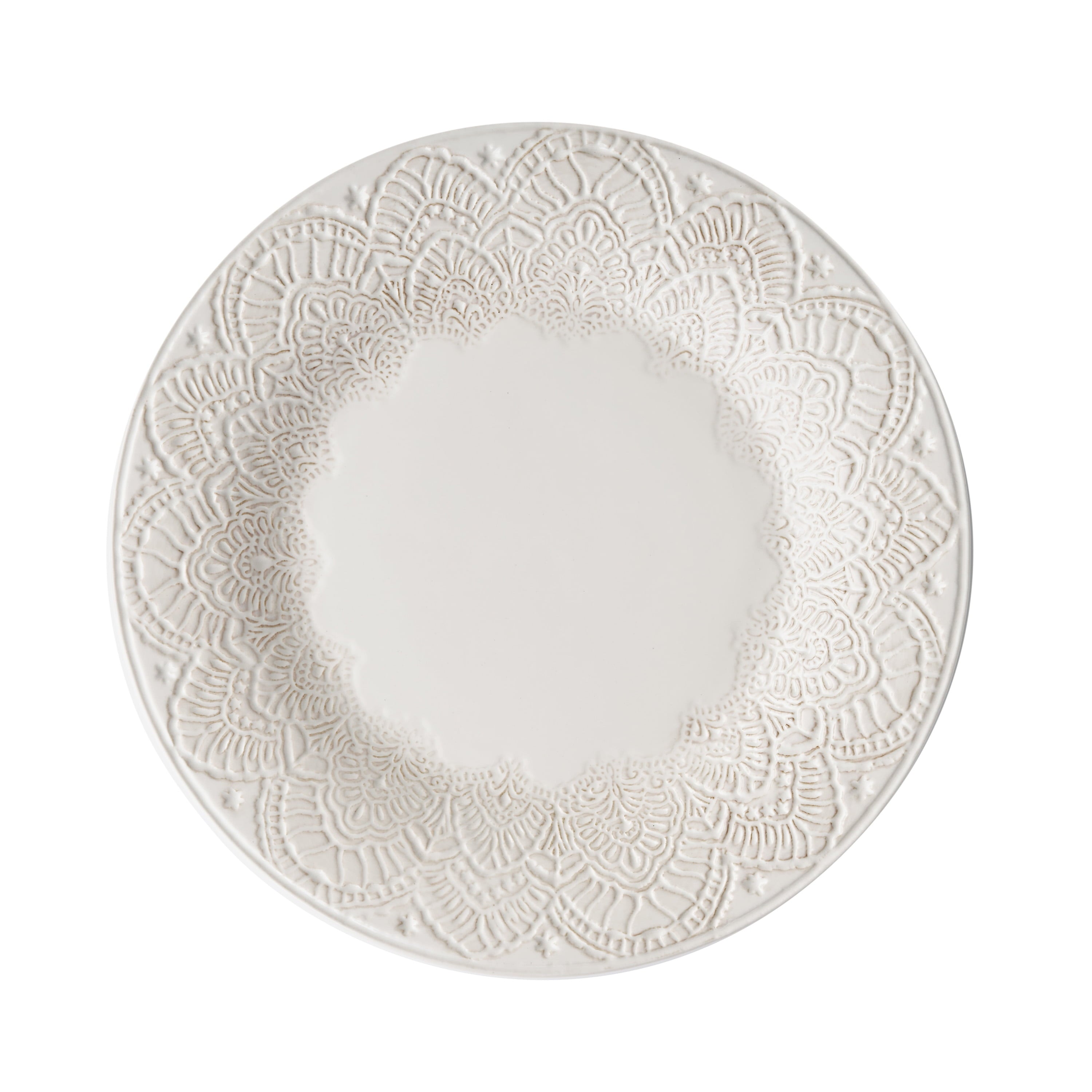 Homesteada™ Vintage Lace 12-Piece Ceramic Dinnerware Set, Linen