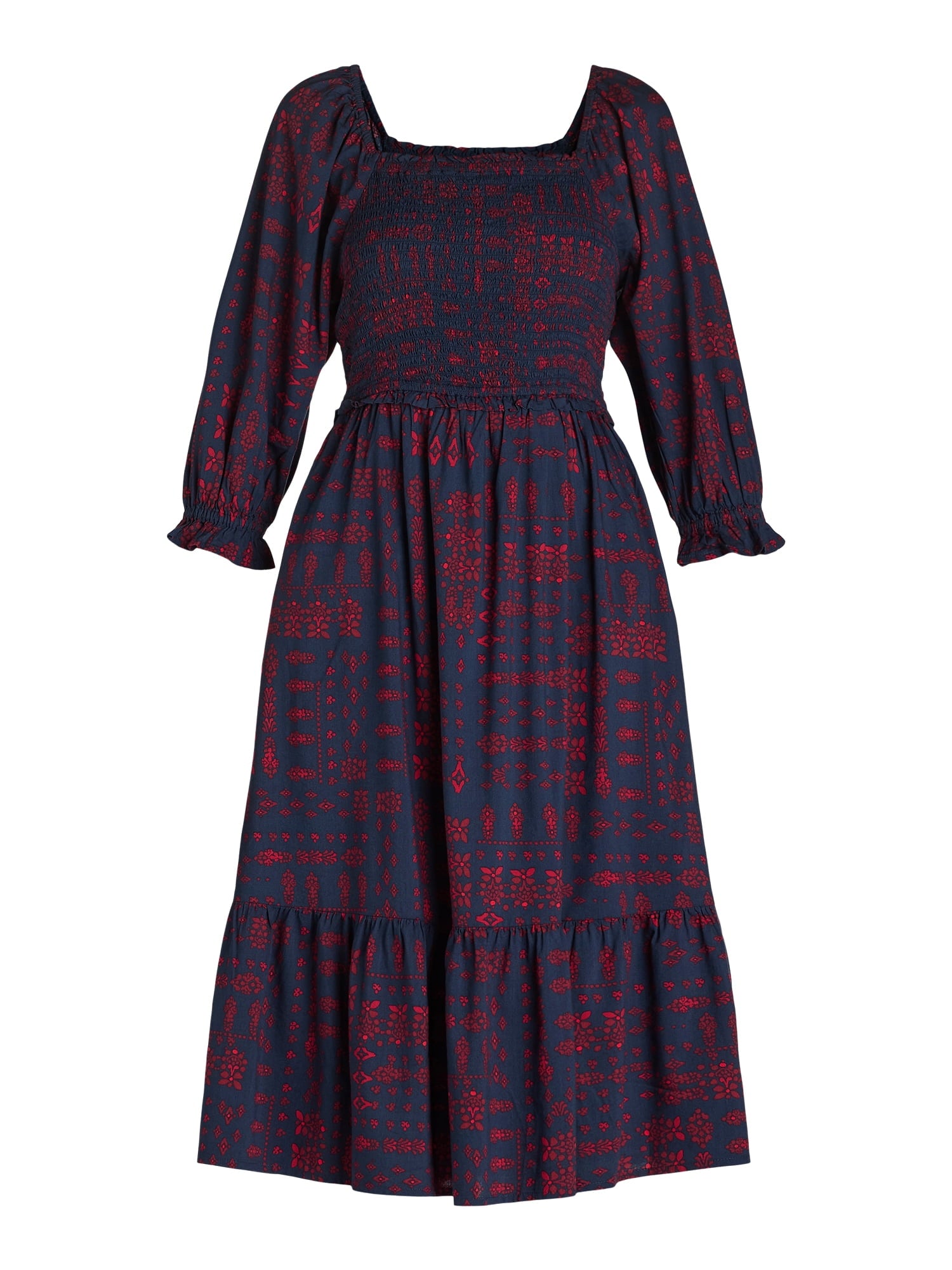 Homesteada™ Smocked Bodice Midi Dress, Women’s and Women’s Plus, Sizes XS-3X