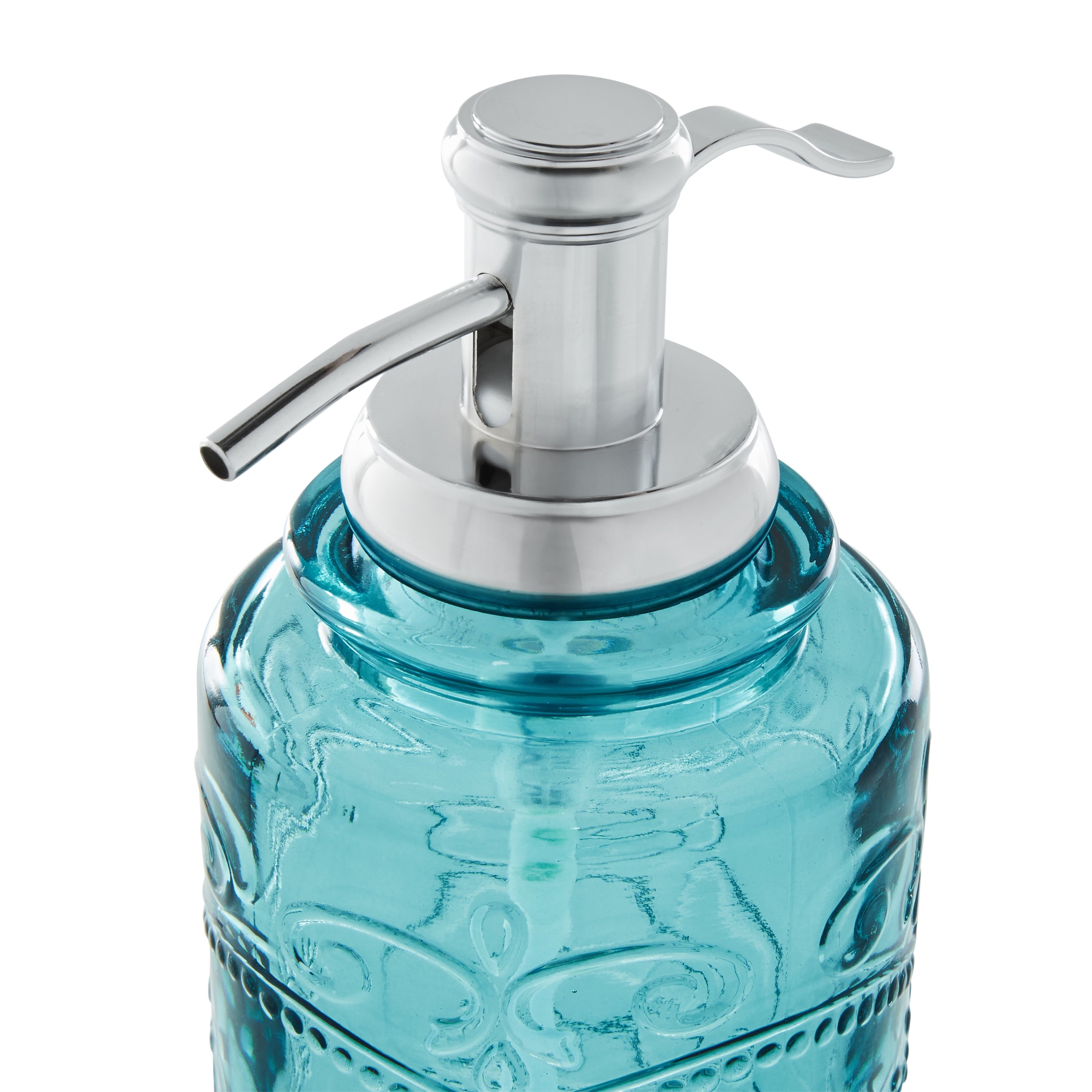 Homesteada™ Teal 2 Piece Embossed Glass Bath Accessory Set, Homesteada™ Amelia