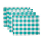 Homesteada™ Charming Check Placemat, Table Runner, Napkin, and Napkin Ring Set, 13 Piece, Teal