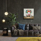 Homesteada™ CDDposter Pig Canvas Picture Wall Art: Rustic Pig Floral Crown Wall Decor Farm Animal Wall Art Homesteada™ Kitchen Farmhouse Home Decorations