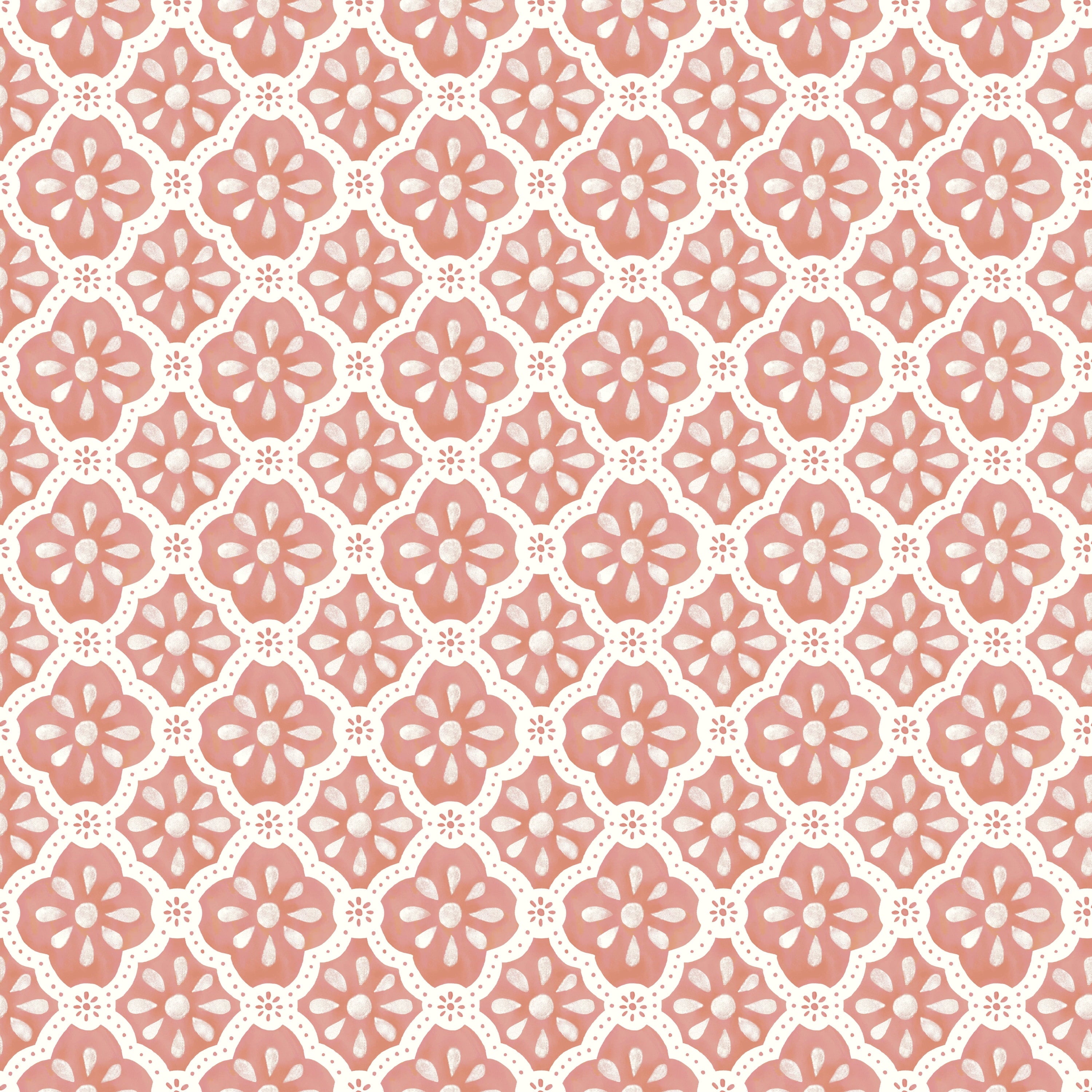 Homesteada™ Pink Salmon Washy Trellis Peel and Stick Wallpaper, 18" x 18.86'