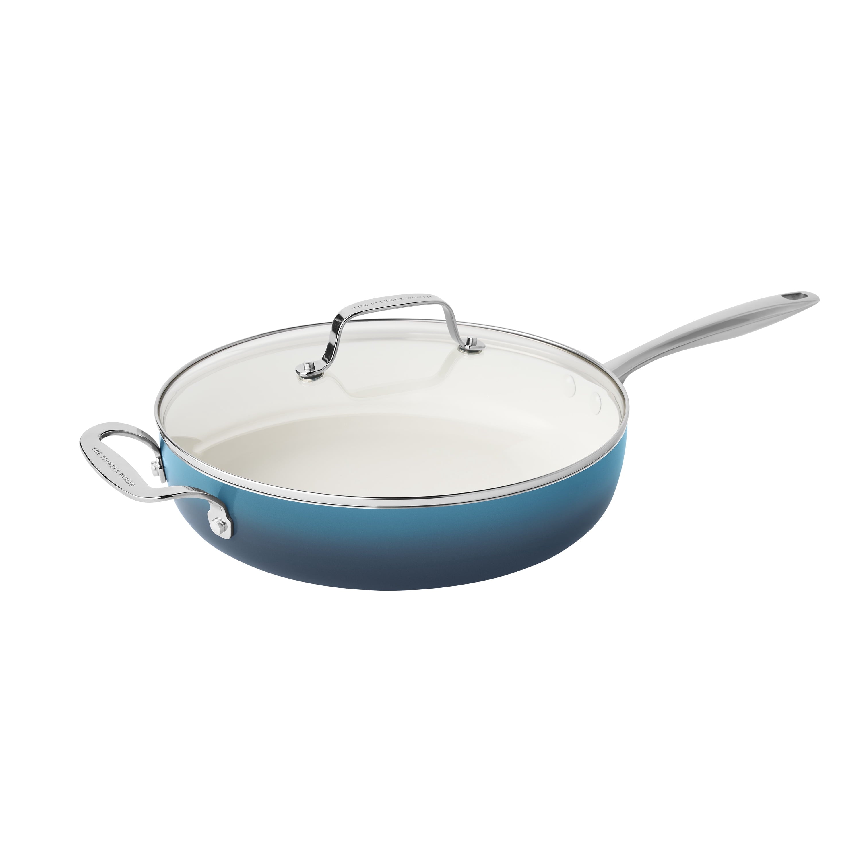 Homesteada™ Harlow 15-Piece Cookware Set, Ceramic Non-Stick Pots and Pans Set, Denim Blue