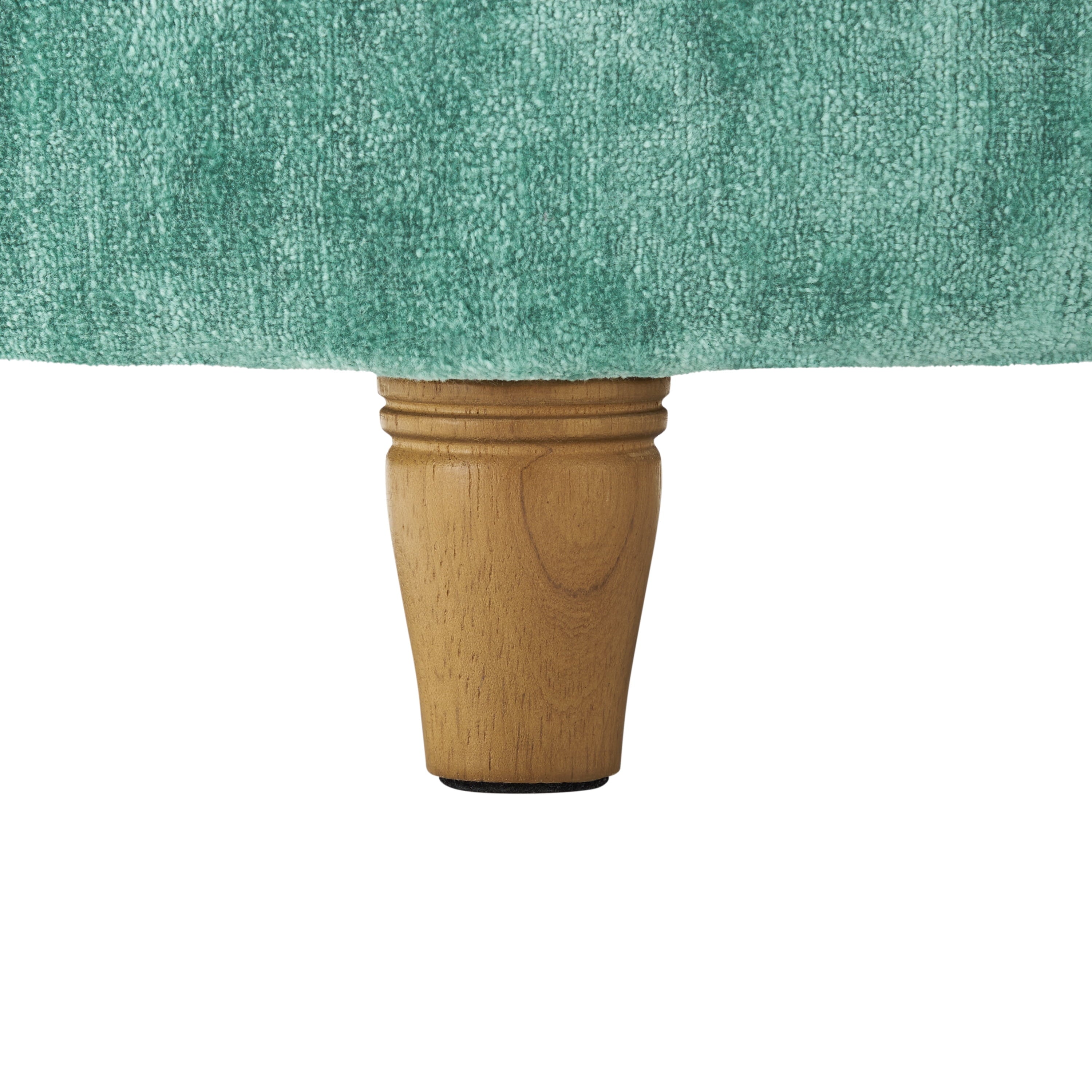 Homesteada™ Harper Round Velvet Storage Ottoman, Jade, 17.72 in