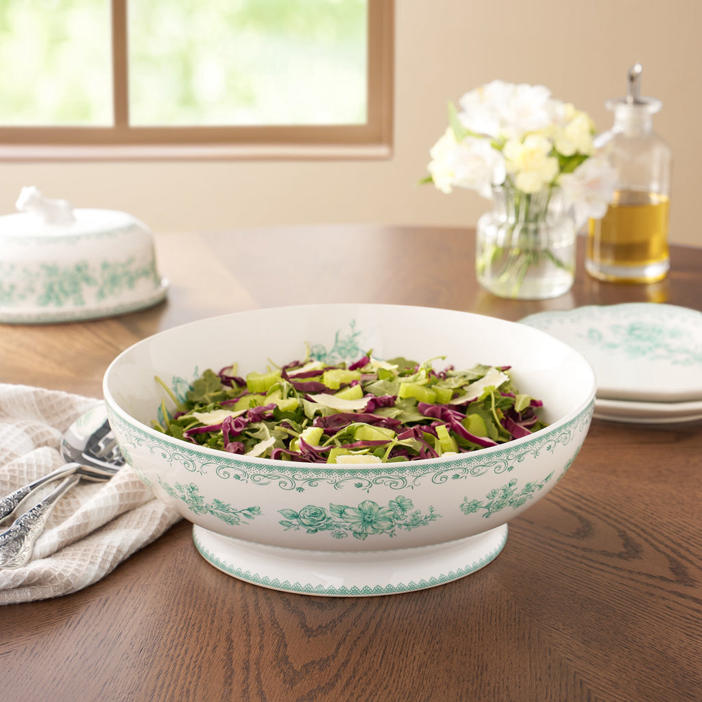 Homesteada™ Agatha Stoneware 11-inch Serving Bowl, Green