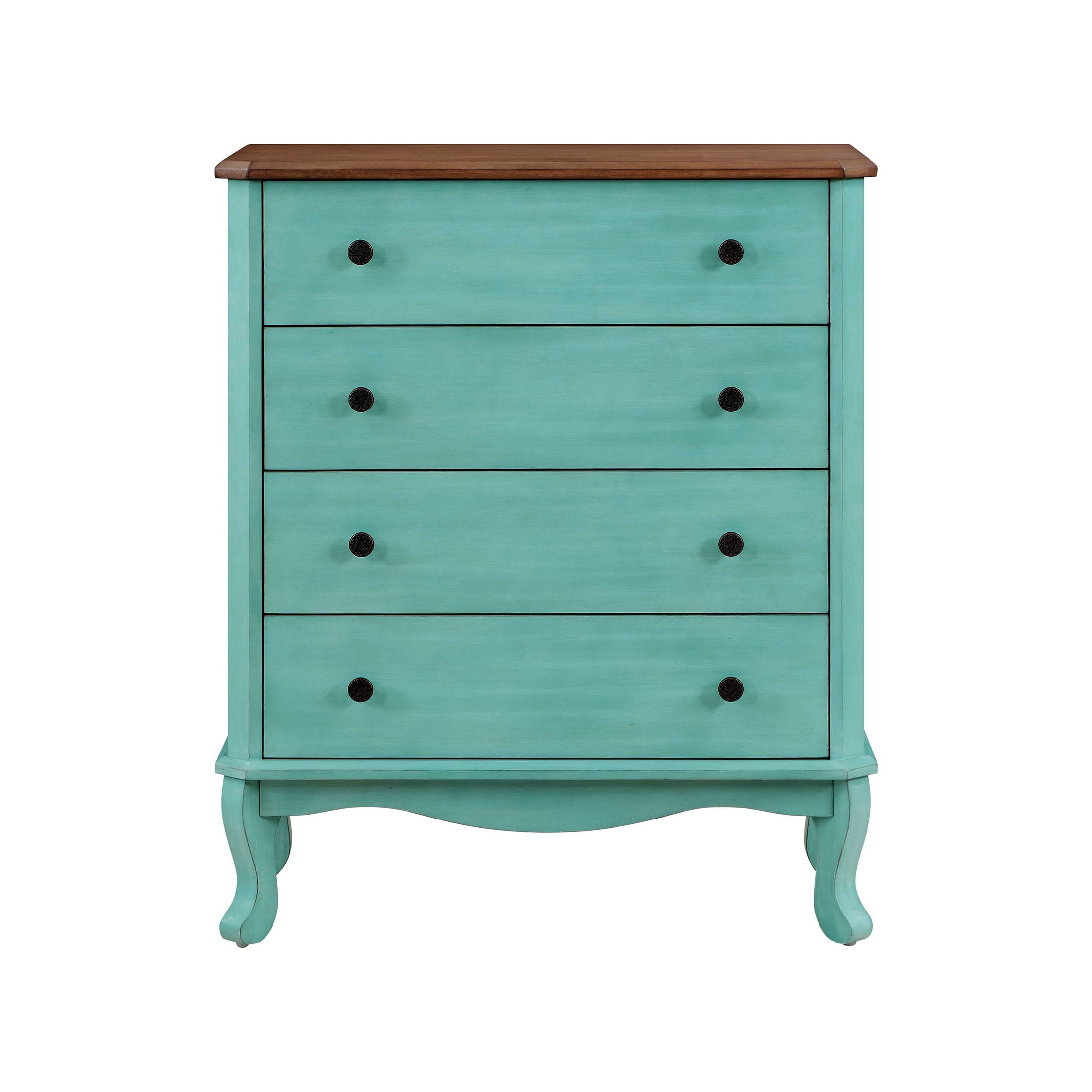 Homesteada™ 4-Drawer Dresser Made With Solid Wood Frame, Teal