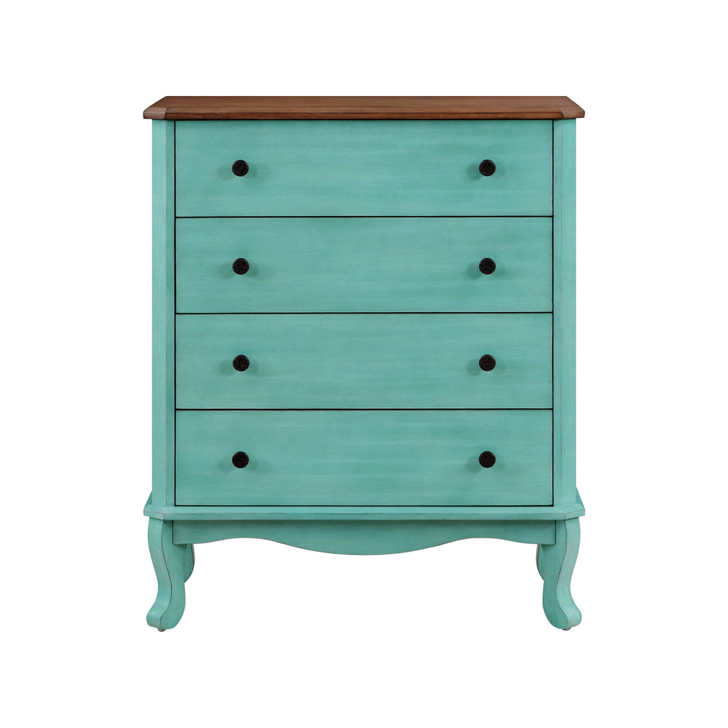 Homesteada™ 4-Drawer Dresser Made With Solid Wood Frame, Teal