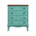 Homesteada™ 4-Drawer Dresser Made With Solid Wood Frame, Teal