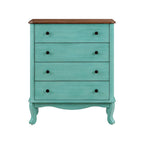 Homesteada™ 4-Drawer Dresser Made With Solid Wood Frame, Teal