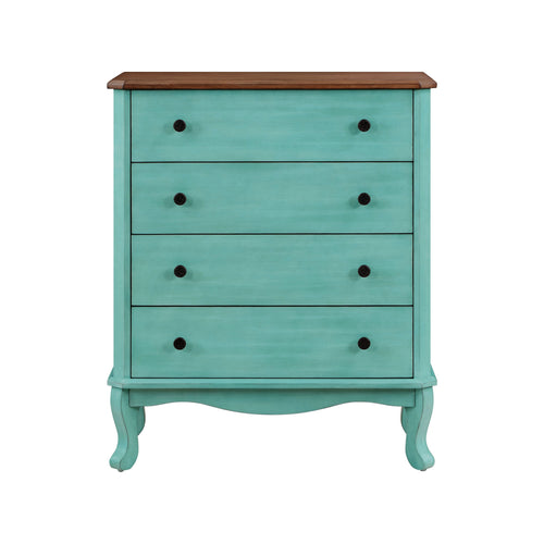 Homesteada™ 4-Drawer Dresser Made With Solid Wood Frame, Teal