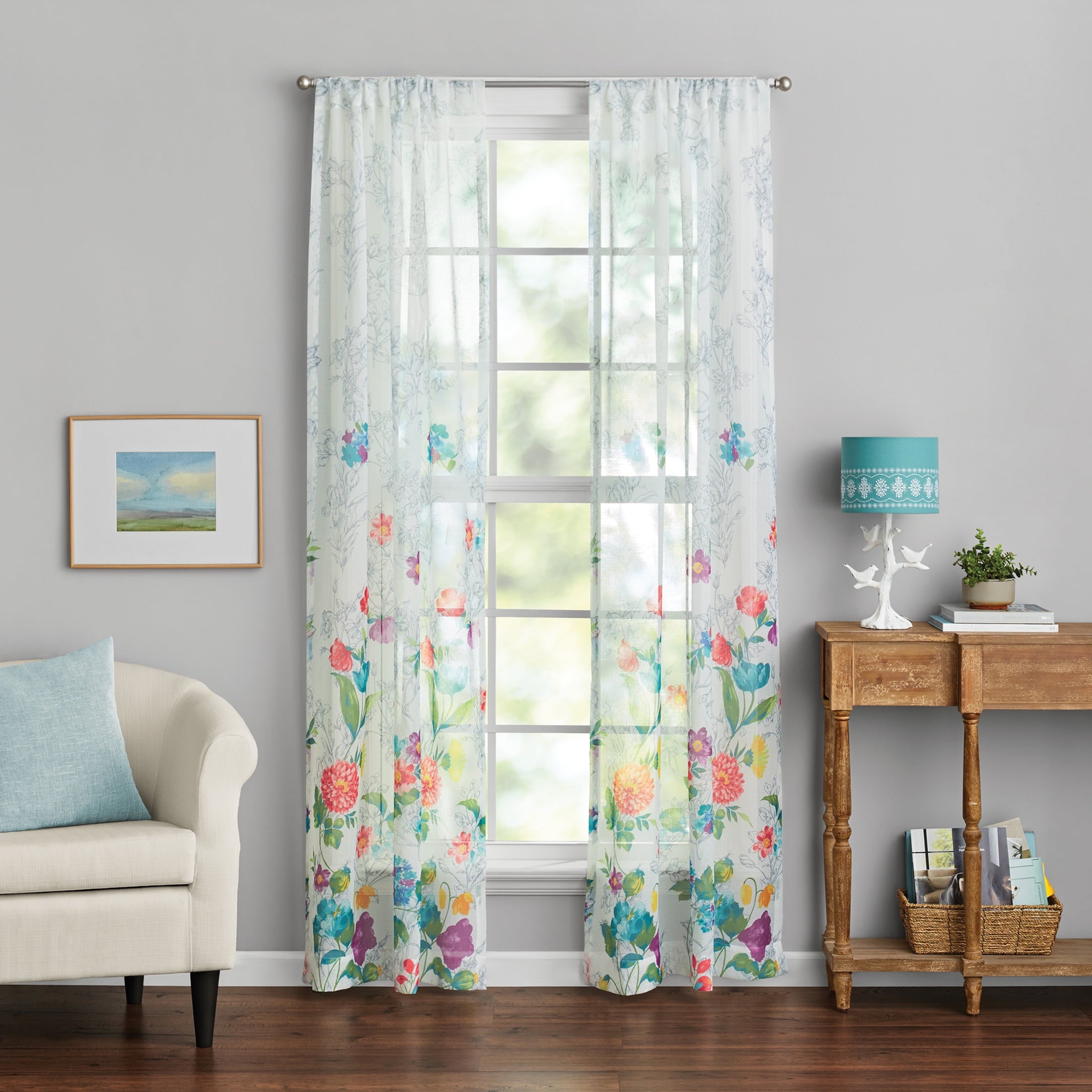 Homesteada™ Blooming Bouquet Curtain Panel Pair, Set of 2, Floral, 40"W x 84"L