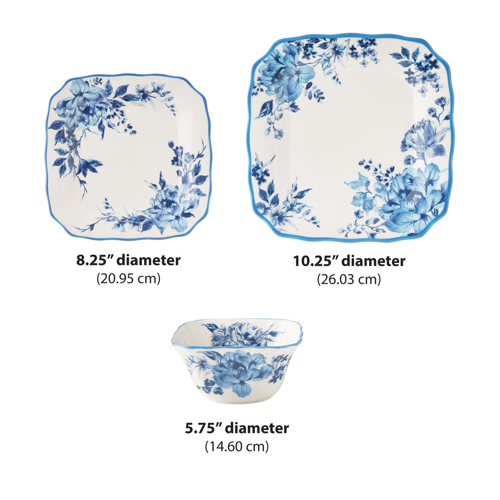 Homesteada™ Delilah 12-Piece Stoneware Dinnerware Set, Blue