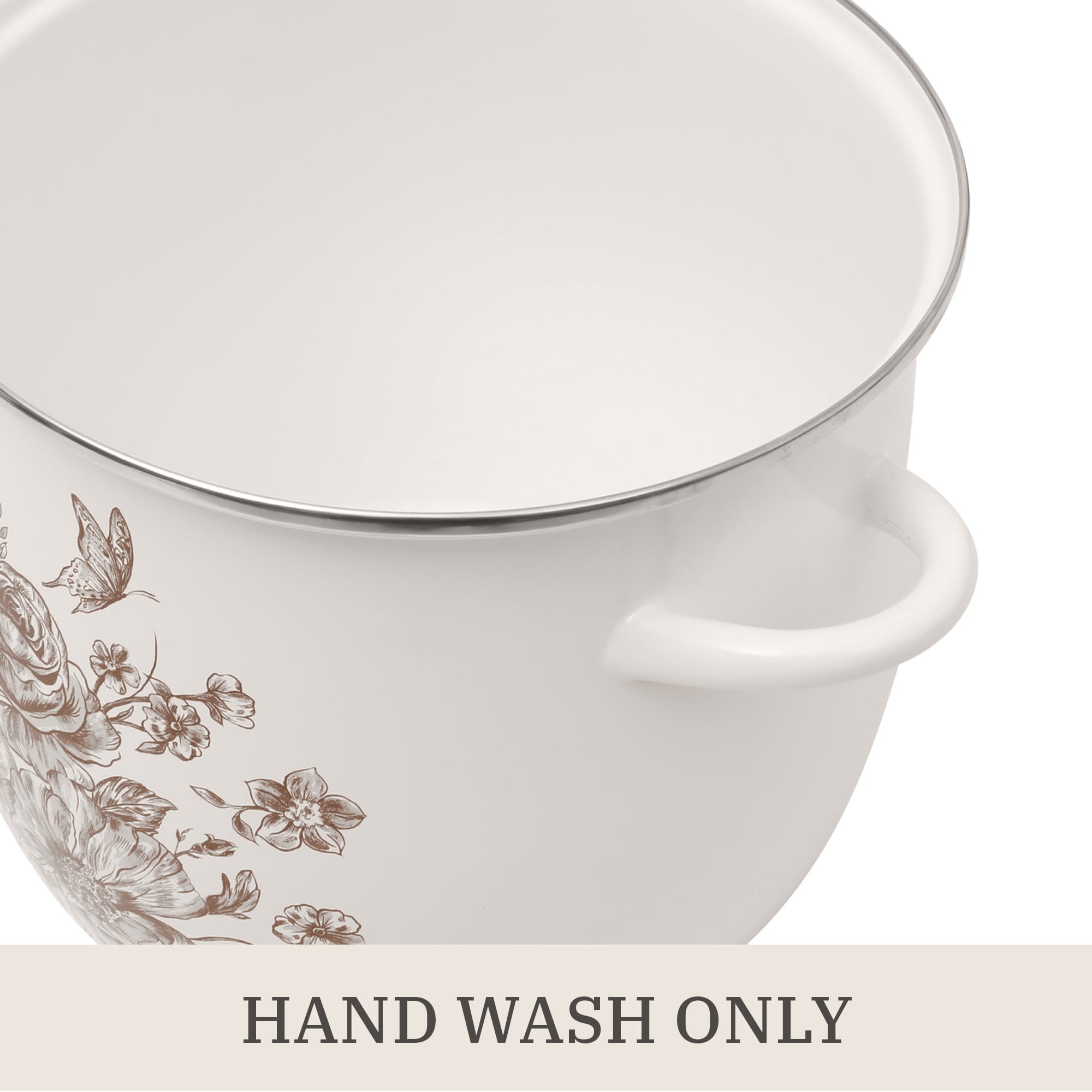 Homesteada™ Agatha 12 Qt Enamel on Steel Stock Pot with Lid, Brown