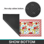 Homesteada™ Flower Kitchen Mat Sets 2 Piece Farmhouse Anti Fatigue Waterproof Stain Resistant Floor Rug Non Slip Homesteada™ Vintage Floral Kitchen Laundry Room Rug - 17x30+17x47Inch