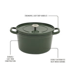 Homesteada™ 5-Quart Enamel Cast Iron Dutch Oven with Lid, Dark Green