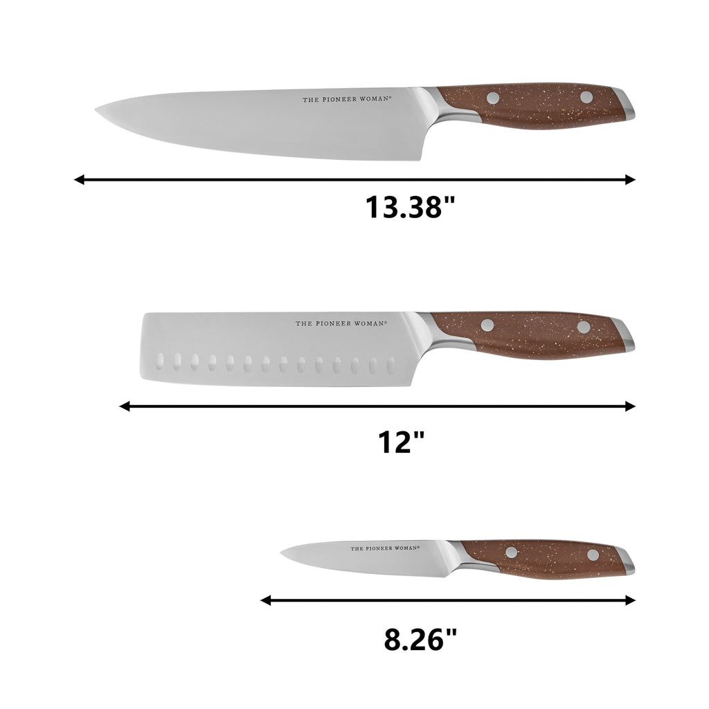 Homesteada™ 3-Piece Knife Set, Brown Speckle