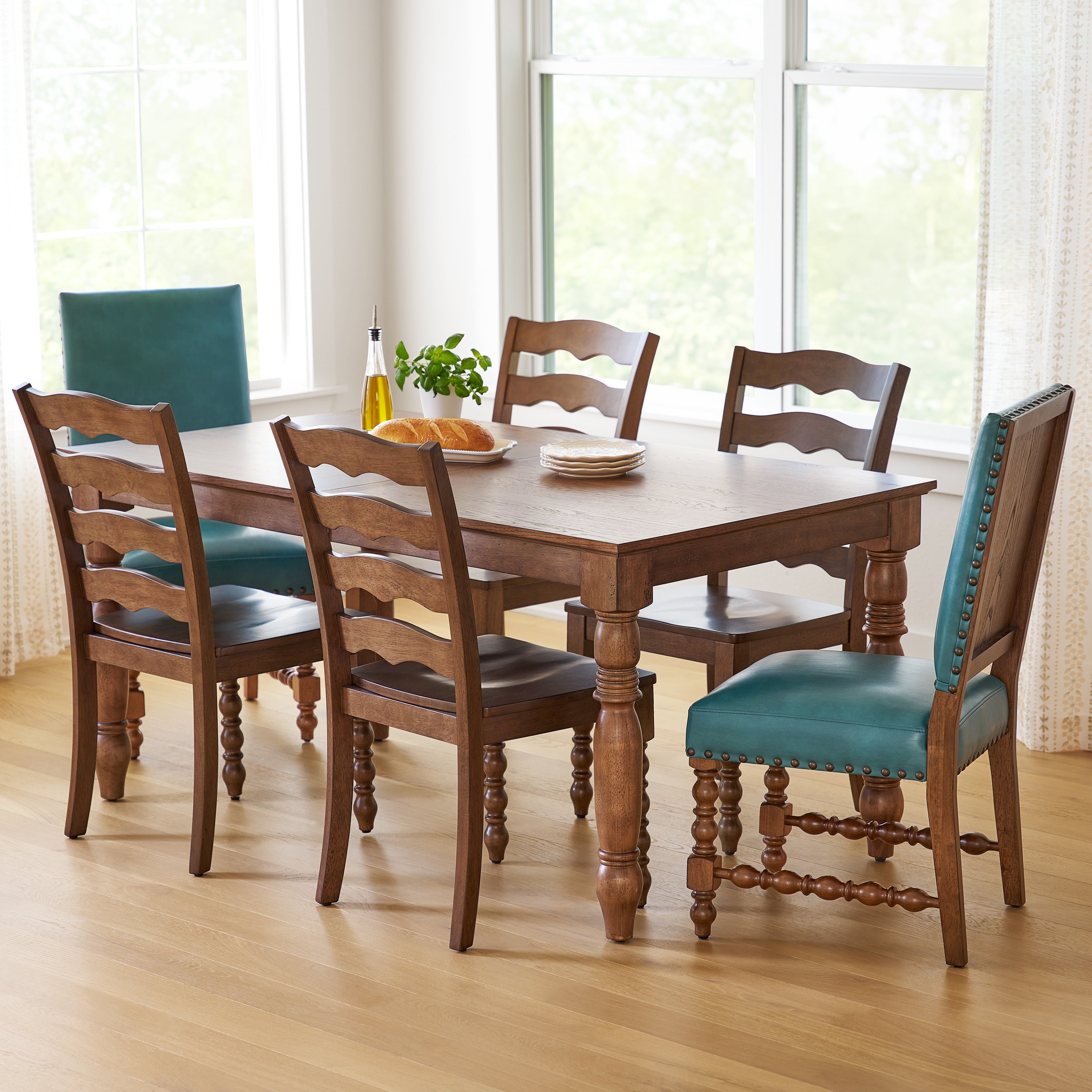 Homesteada™ Harper Faux Leather Dining Chairs, Turquoise, Set of 2