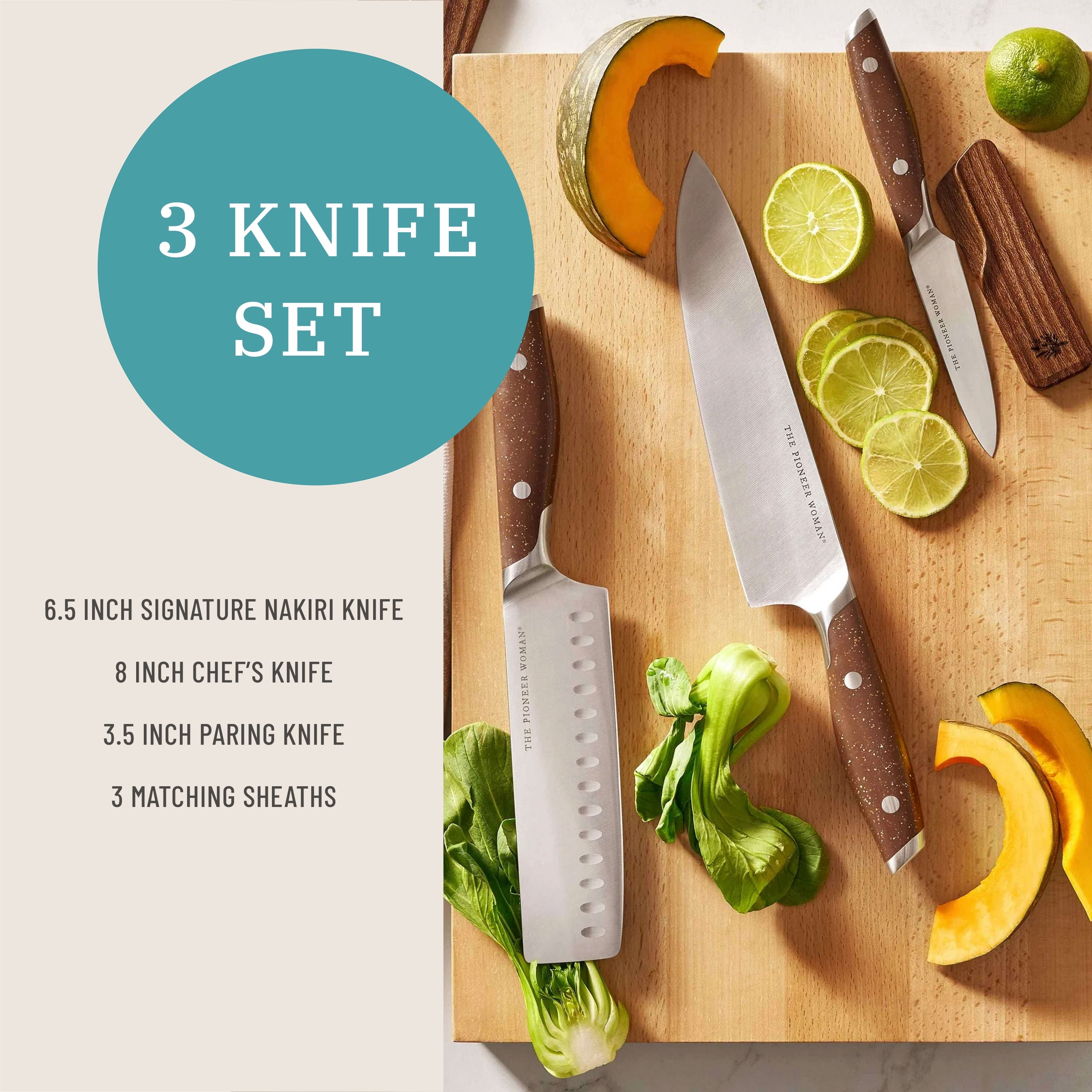 Homesteada™ 3-Piece Knife Set, Brown Speckle