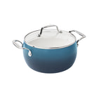 Homesteada™ Harlow 15-Piece Cookware Set, Ceramic Non-Stick Pots and Pans Set, Denim Blue