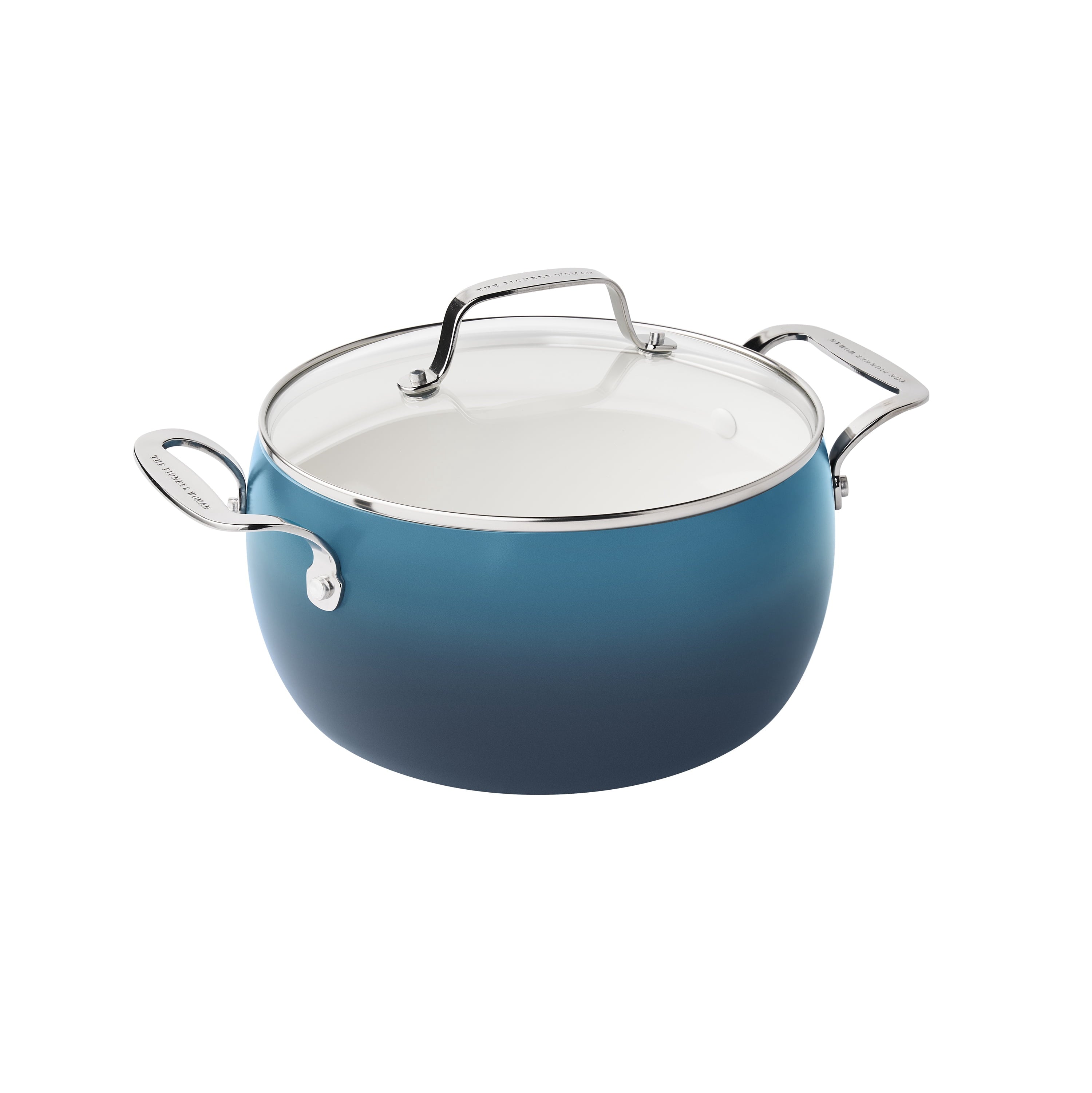 Homesteada™ Harlow 15-Piece Cookware Set, Ceramic Non-Stick Pots and Pans Set, Denim Blue